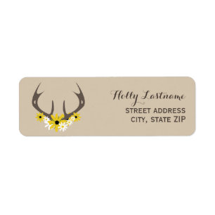 Antlers dos cervos + Etiqueta de endereço dos