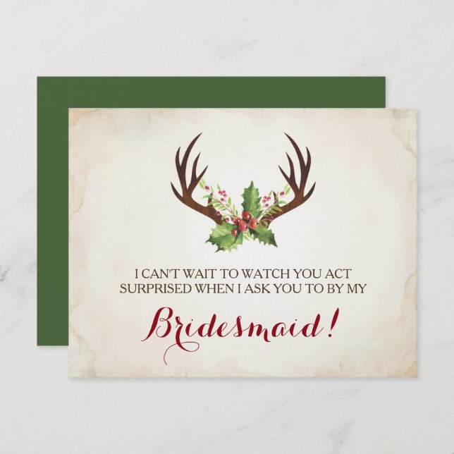 Antlers engraçados dos cervos do ~ do cartão da (Frente/Verso)