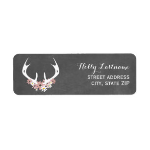 Antlers florais + Etiqueta inspirada quadro