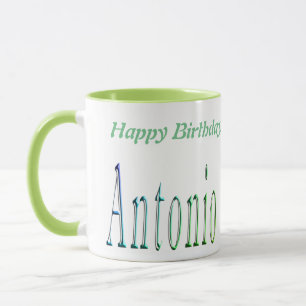 Antonio, logotipo do feliz aniversario, caneca