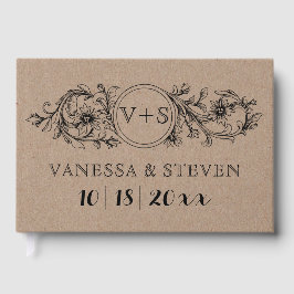 Anuais florais de papelão livro de convidados de c