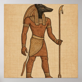 Anubis Ancient Papyrus Egípcio Poster