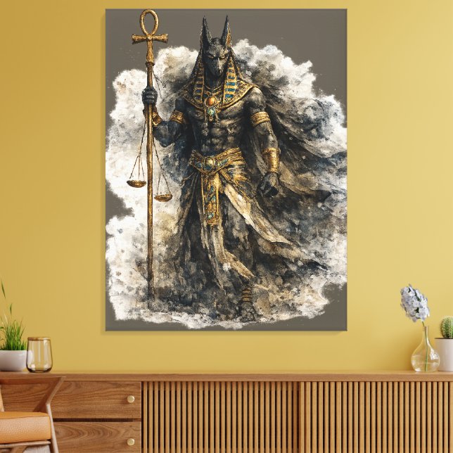 Anubis Canvas Art Ancient Egyptian Mythology Decor (Insitu(Sala de estar))