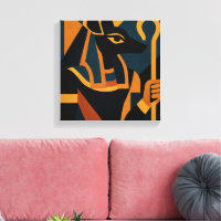 Anubis Modern Abstrato Canvas Art