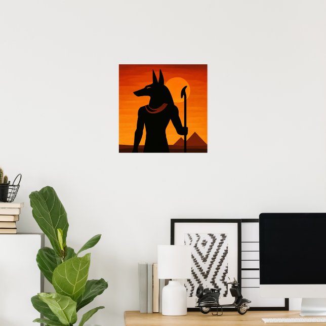 Anubis Poster Antigo Egito Sunset (Escritório em casa)