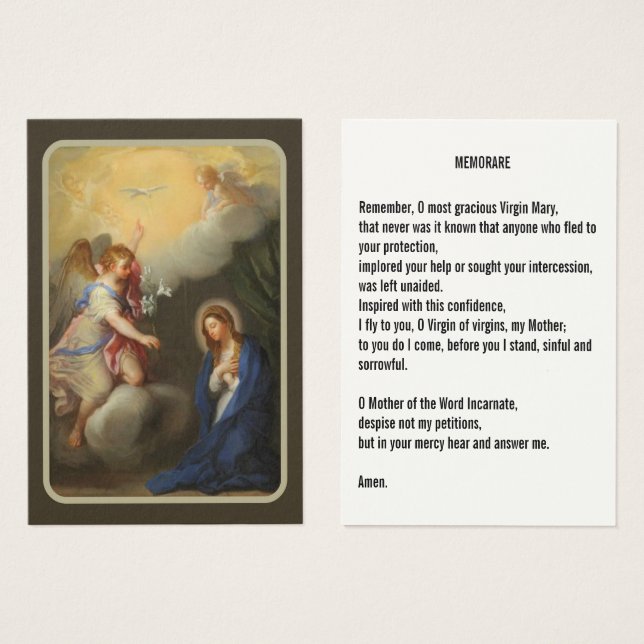 Anunciação de Mary Memare Prayer (Frente & Verso)