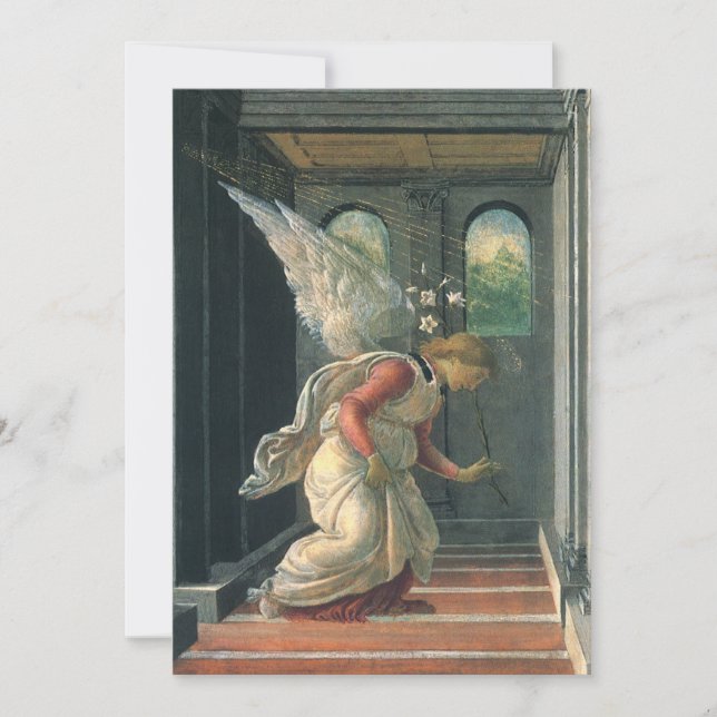 Anunciação (detalhe do anjo) por Sandro Botticelli (Frente)