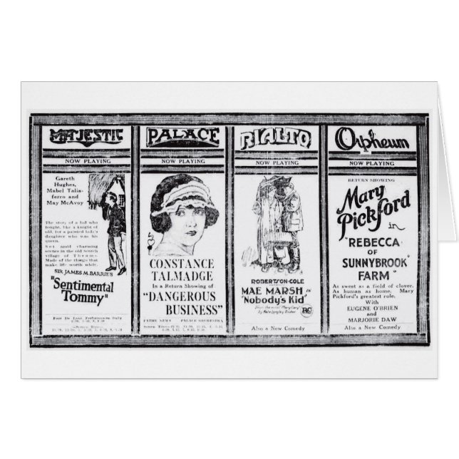 Anúncio 1921 de Mary Pickford Constance Talmadge (Frente Horizontal)