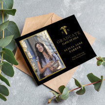 2024 Foto elegante de ouro para a graduação da esc