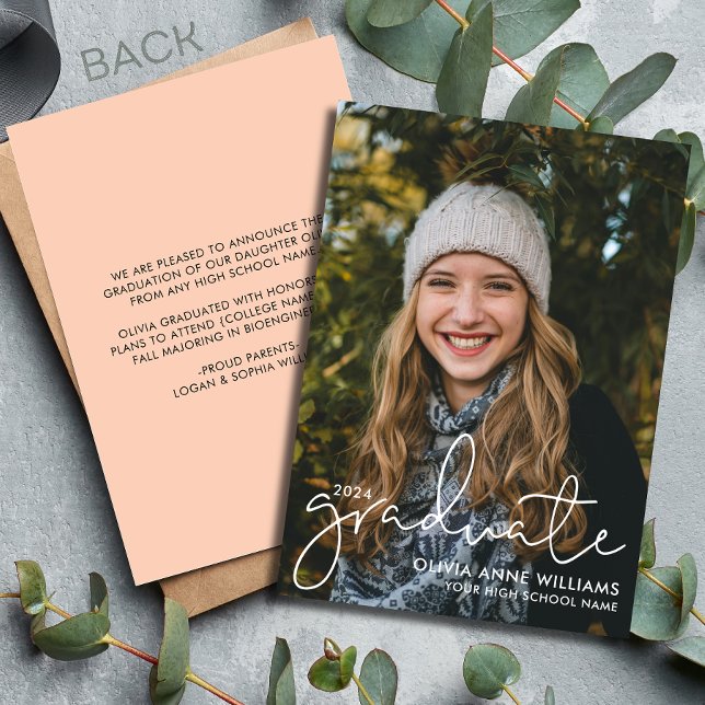 Anúncio 2024 Sobreposição Minimalista para Foto de Graduad (Criador carregado)