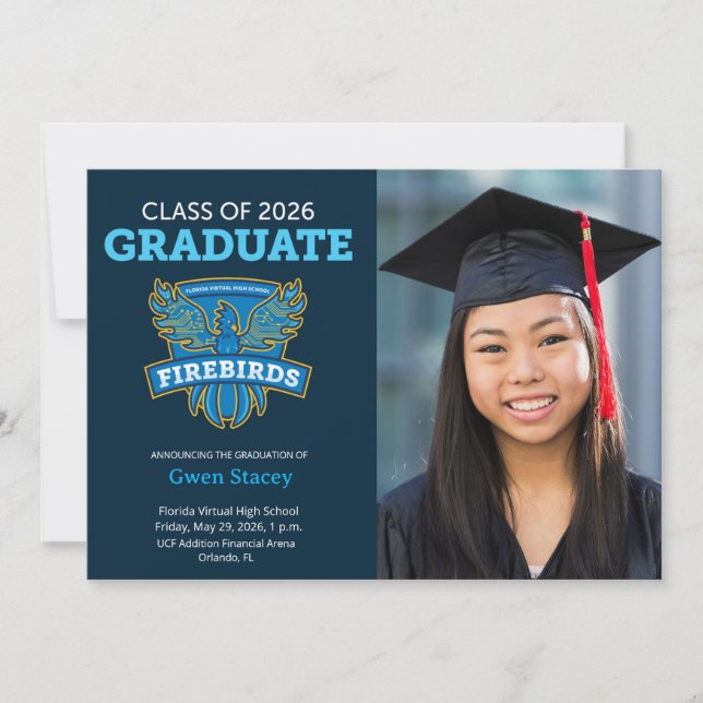 Anúncio 2026 FVHS Graduation Announcement w/ Photo (Dark) (Frente)