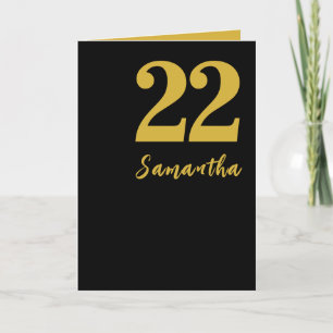 Anúncio 22ª placa de aniversário, Na moda preto e Dourado