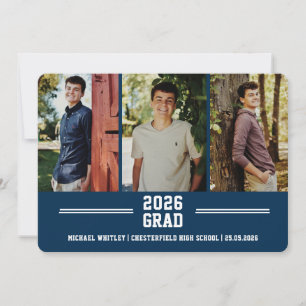 Anúncio 3 foto Menino Azul Graduado Texto Personalizado Gr