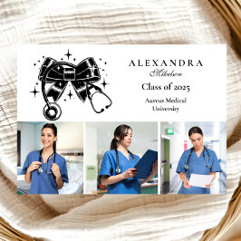 Anúncio 3 Fotos Arco negro Formando escolar de enfermagem