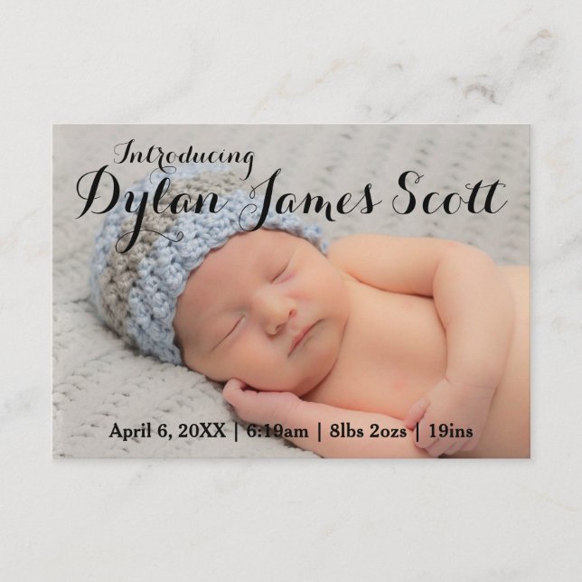 Anúncio 3x5 Belo Script, Menino ou Menina (Frente)