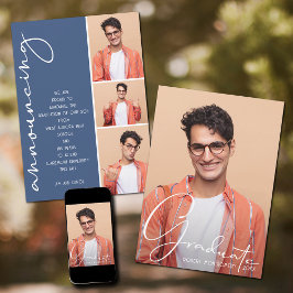 Anúncio 4 Azul de Graduação de Colagem de Fotos