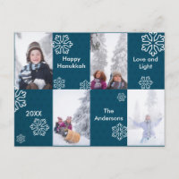 4 Fotos Pontos Azuis - Cartão Postal de Hanukkah