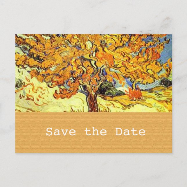 Anúncio A Árvore de amoreira salve o cartão postal de data (Frente)