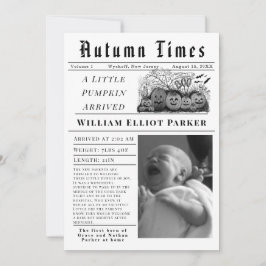 Anúncio A little pumpkin arrived Birth Announcement