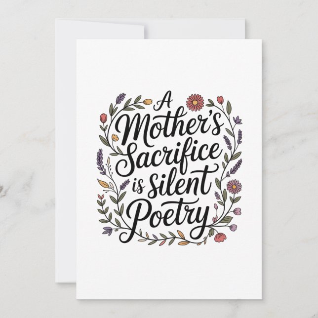 Anúncio A Mother's Sacrifice Is Silent Poetry (Frente)