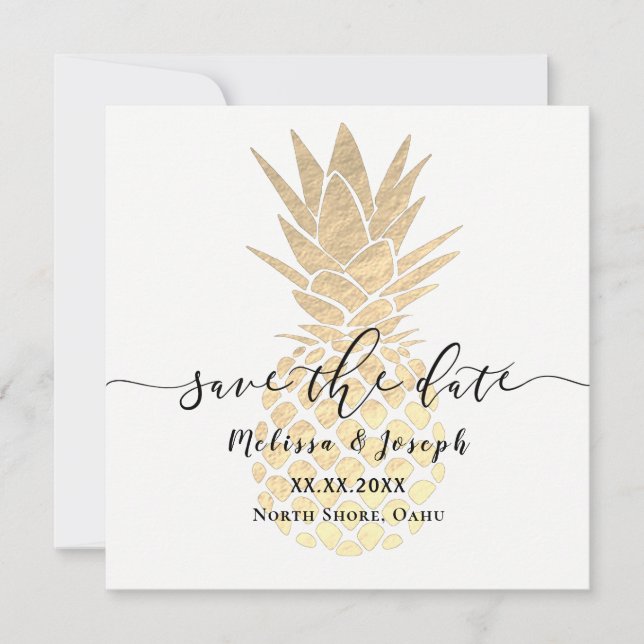 Anúncio Abacaxi ouro | salvar a data (Frente)