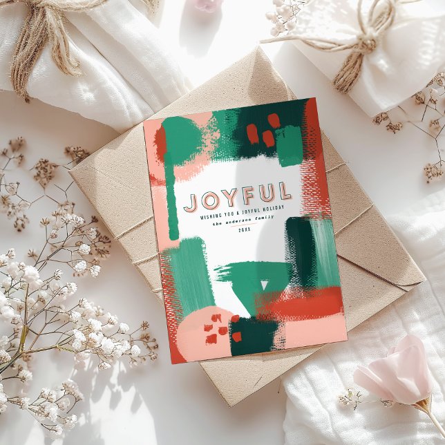 Anúncio Abstrato gráfico vermelho, rosa + foto alegre verd (Criador carregado)