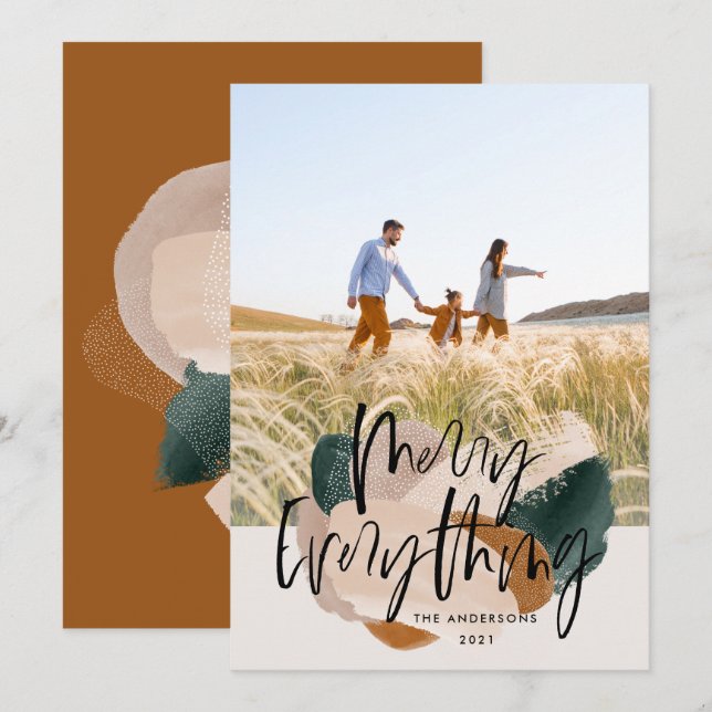 Anúncio Abstrato moderno robusto 1 foto feriado de Natal (Frente/Verso)