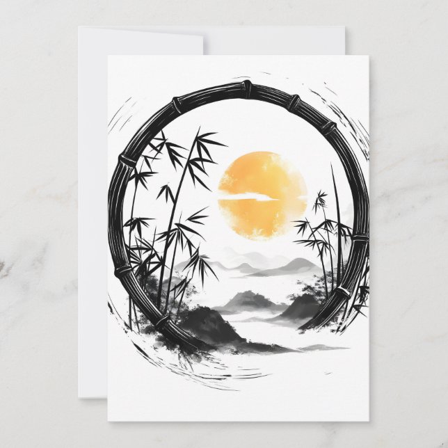 Anúncio Abstrato Moon Zen Bamboo Flow (Frente)