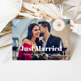 Anúncio Acabados de Casar Elegante Roteiro Casamento Perso