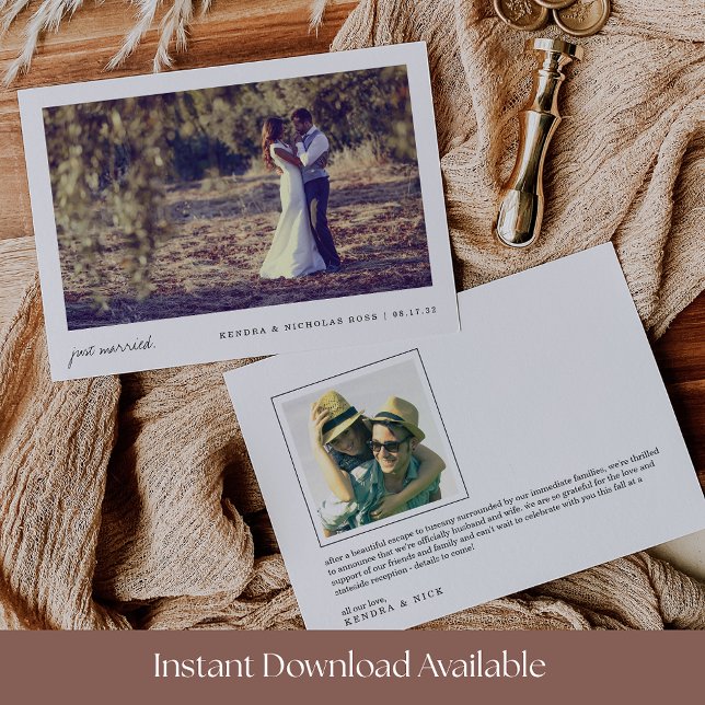 Anúncio Acabei de Casar | Foto de Casamento Dupla Face (Criador carregado)