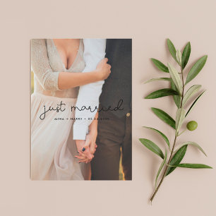 Anúncio Acabei de me casar Placa de foto de casamento com