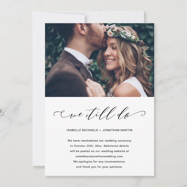 Anúncio Adiamento De Casamento Ainda Fazemos Foto (Frente)