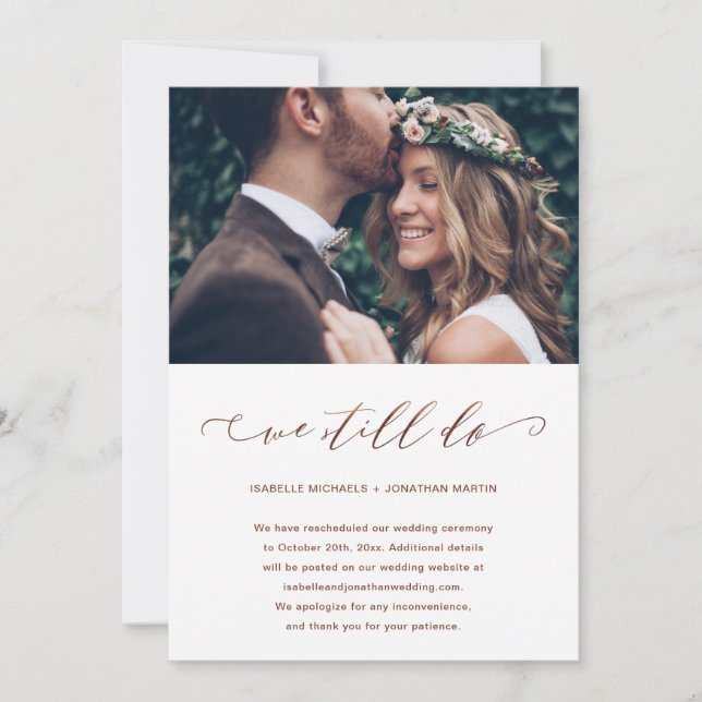 Anúncio Adiamento De Casamento Ainda Fazemos Foto (Frente)