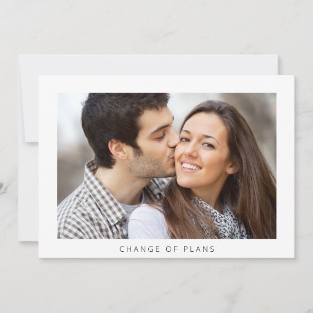 Anúncio Adiamento de Casamento Fotográfico Simples Mudança (Frente)