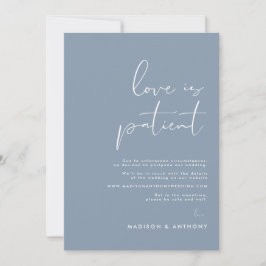 Anúncio Adiamento de Casamento Minimalista em Azul Desbota