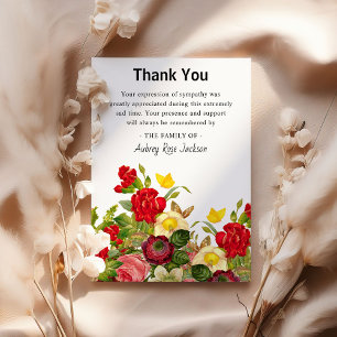 Anúncio Agradecimento de Funeral de Simpatia Floral Colori