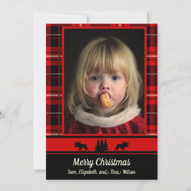 Anúncio Alce no Natal da Xadrez Vermelha de Woods (Frente)