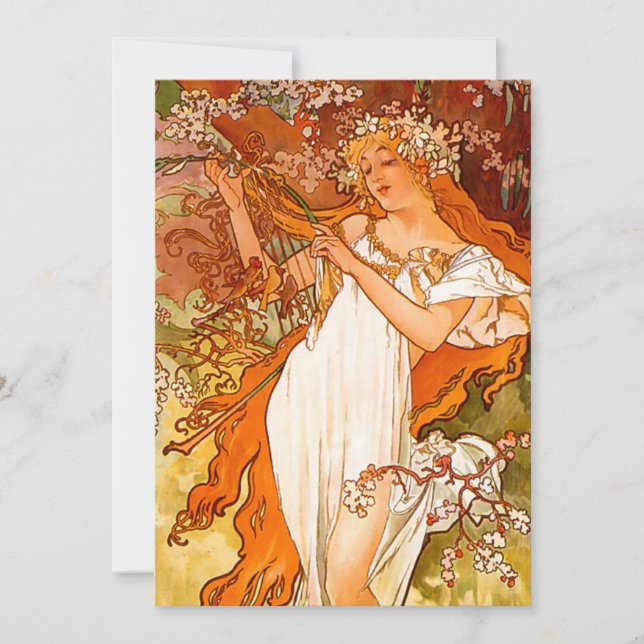 Anúncio Alphonse Mucha Art Nouveau Primavera (Frente)