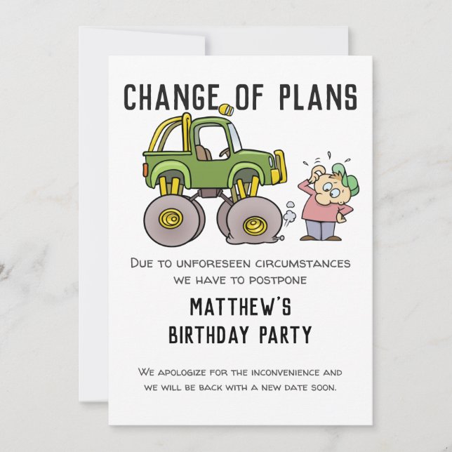 Anúncio Alteração De Planos Cancelamento Do Partido Adiar  (Frente)