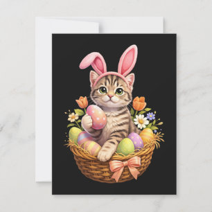 Anúncio Amantes de Gatinhos Fofos Feliz Páscoa Gato
