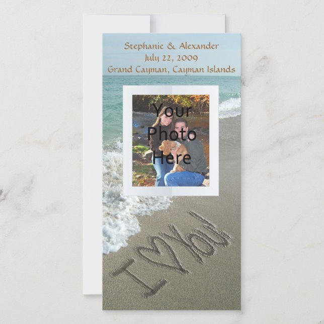 Anúncio Amo-te, Escrevendo na praia. (Frente)