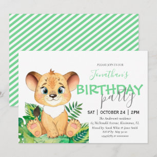 Anúncio Animais da selva de festa de aniversário Safari co