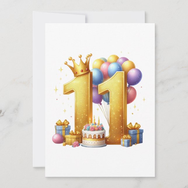 Anúncio Aniversário de 11 anos dourado (Frente)