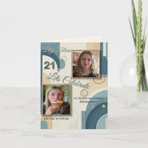 Anúncio aniversário de 21 anos Almond floresce creme azul