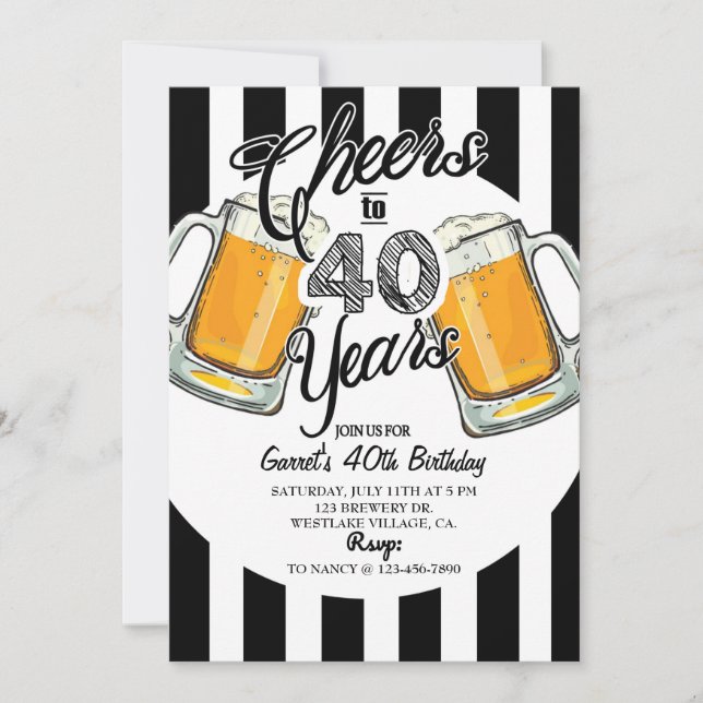 Anúncio aniversário de 40 anos,trinta sujos,cerveja,aplaus (Frente)