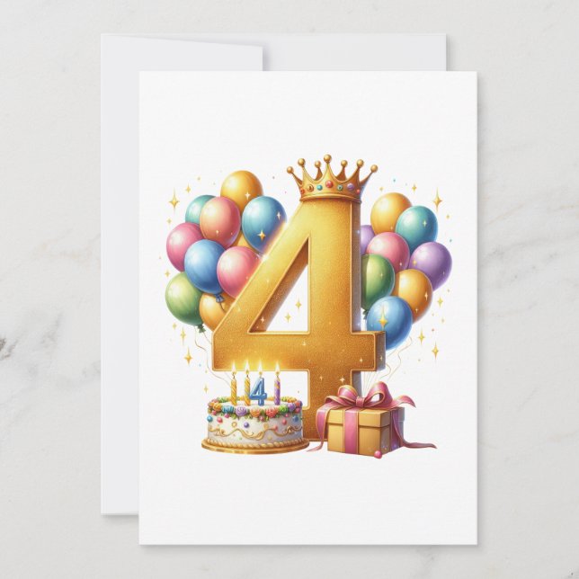 Anúncio Aniversário de 4 anos dourado (Frente)