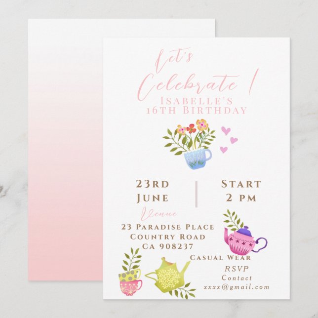 Anúncio Aniversário de bules e cobaias (Frente/Verso)