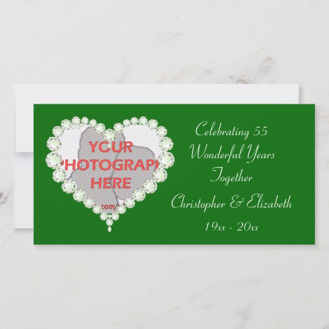 Anúncio Aniversário de Diamante do Coração de Esmeralda Am (Frente)