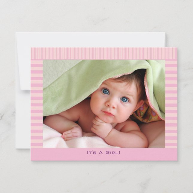 Anúncio Anunciamento bonito Em Bebê Rosa (Frente)