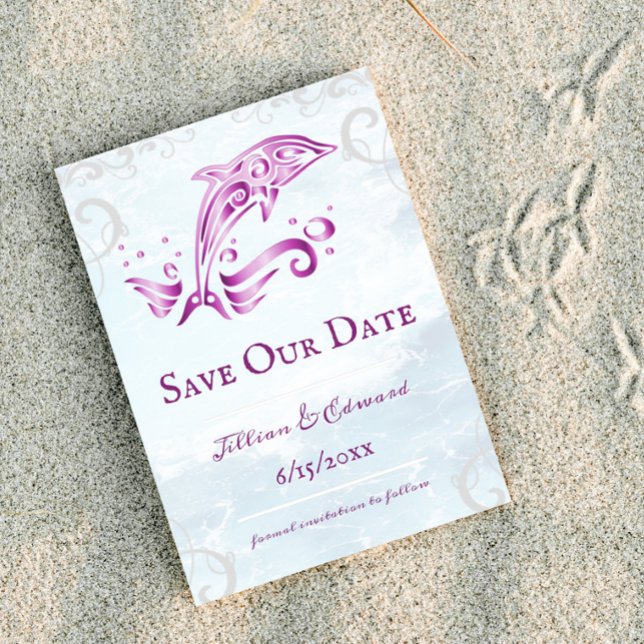 Anúncio Anunciamento de Data do Golfinho Magenta (Magenta Dolphin Save the Date)